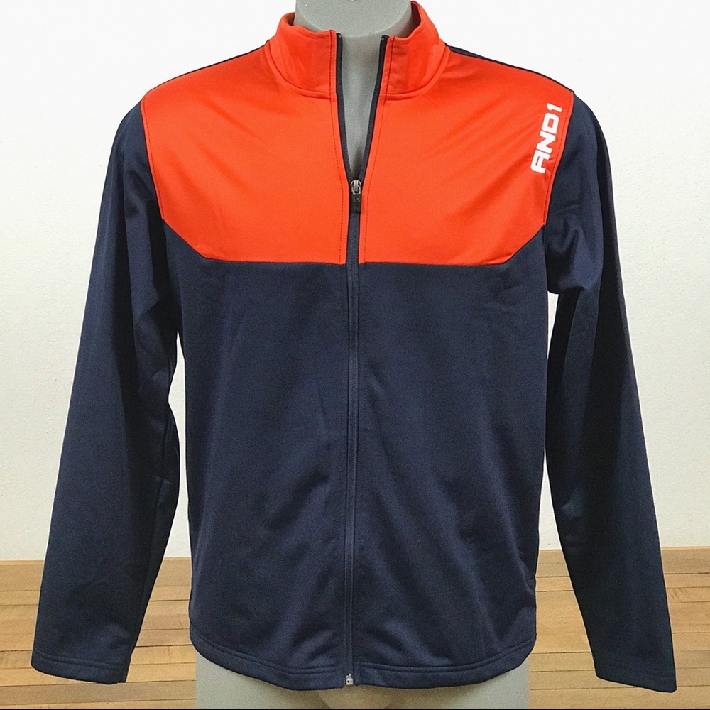 Men’s And1 Track Jacket Sz M Orange/Blue Active